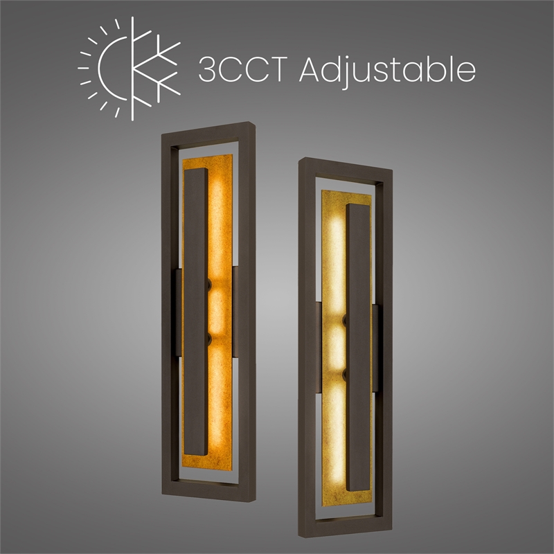 Alteck Panels 26 inch Aluminum LED Outdoor Wall Light in Bronze