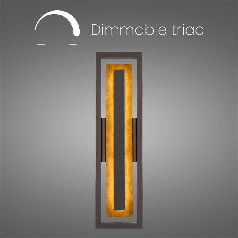Alteck Panels 26 inch Aluminum LED Outdoor Wall Light in Bronze