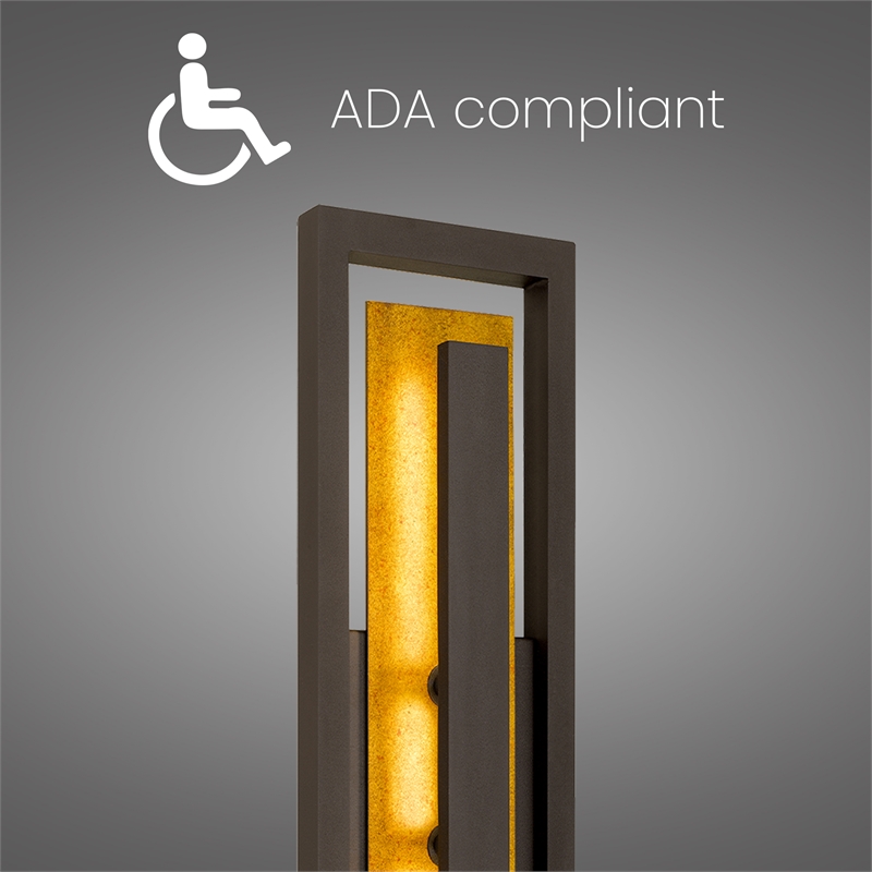 Alteck Panels 26 inch Aluminum LED Outdoor Wall Light in Bronze