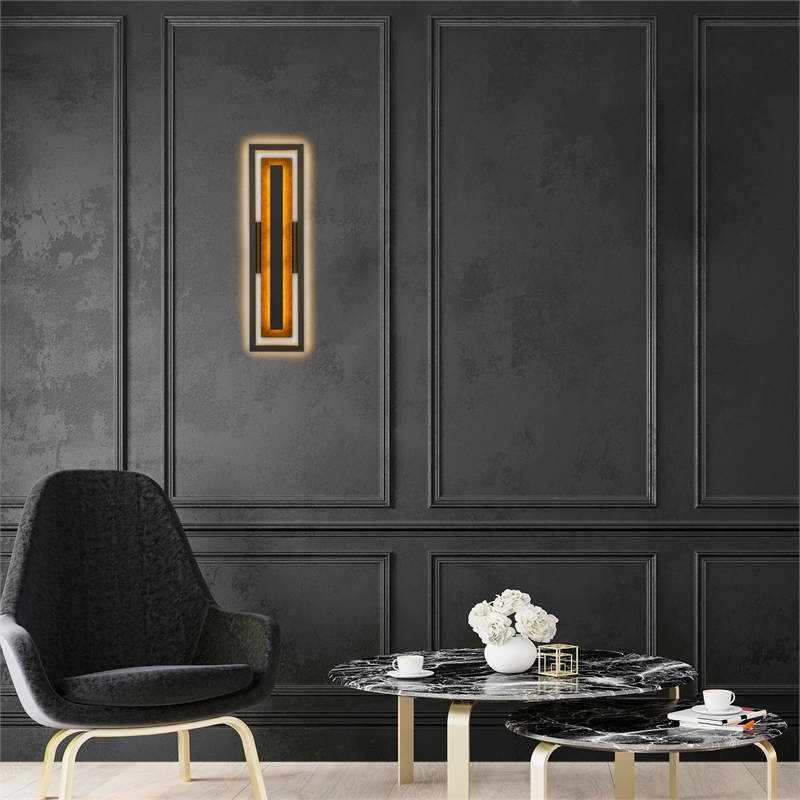 Alteck Panels 26 inch Aluminum LED Outdoor Wall Light in Bronze