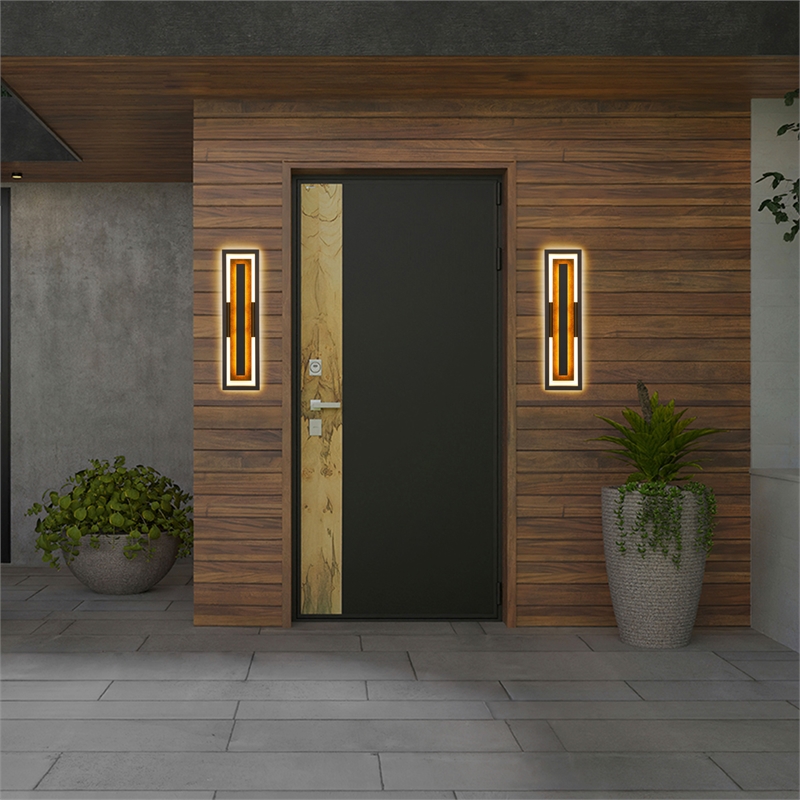 Alteck Panels 26 inch Aluminum LED Outdoor Wall Light in Bronze