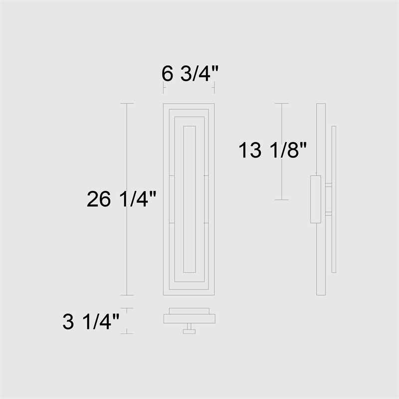 Alteck Panels 26 inch Aluminum LED Outdoor Wall Light in Bronze