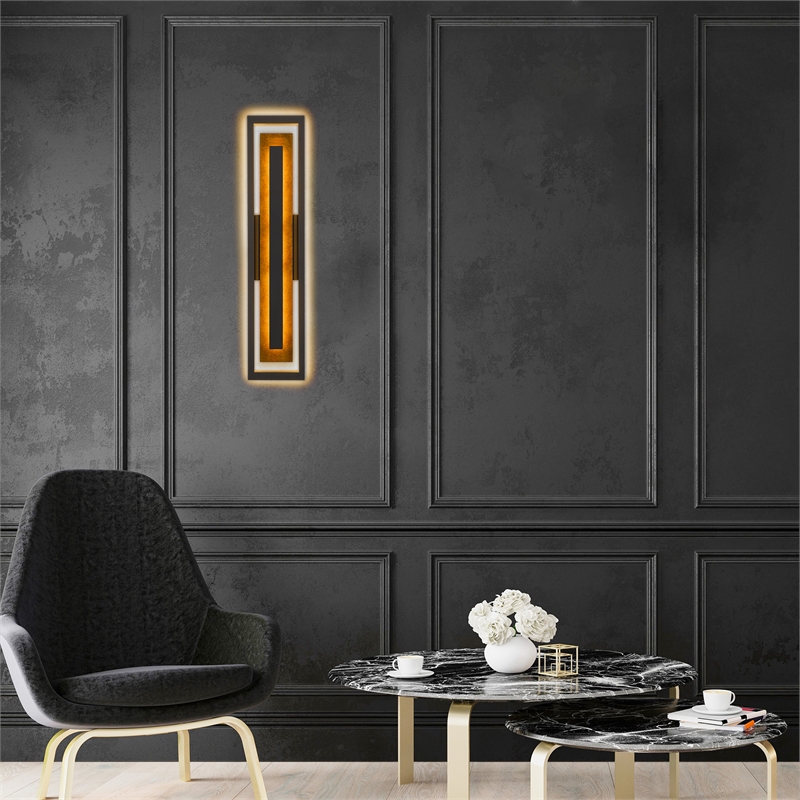 Alteck Panels 32 inch  LED Outdoor Wall Light in Bronze