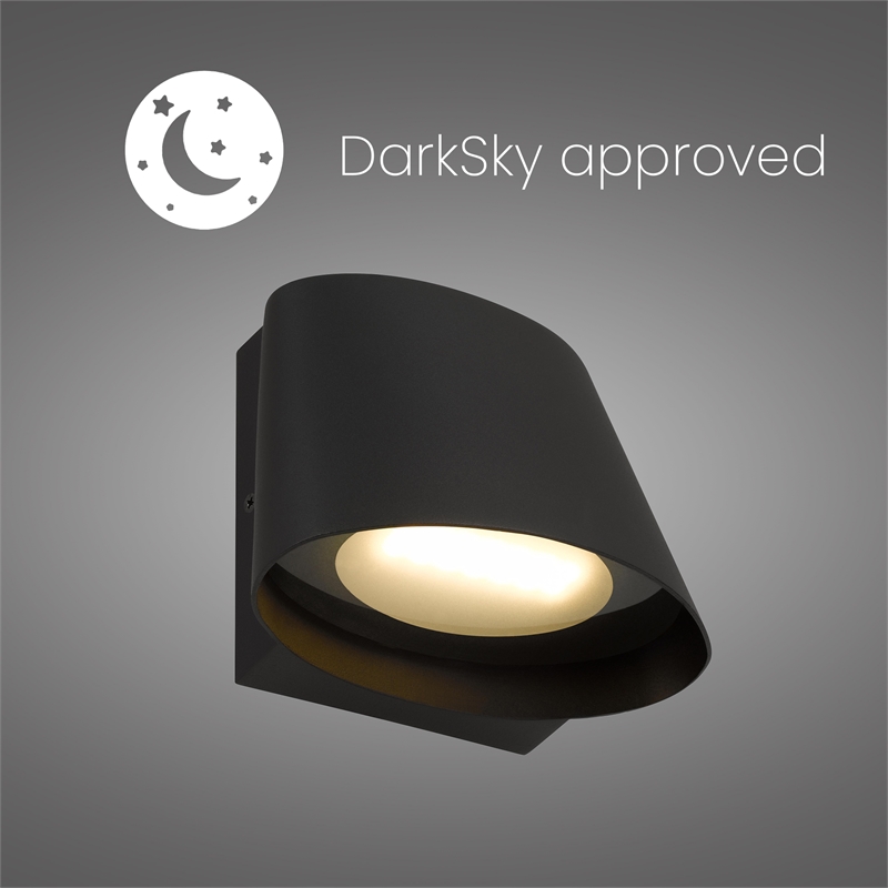 Alteck Grace 6.5 inch LED Aluminum Outdoor Wall Light Black