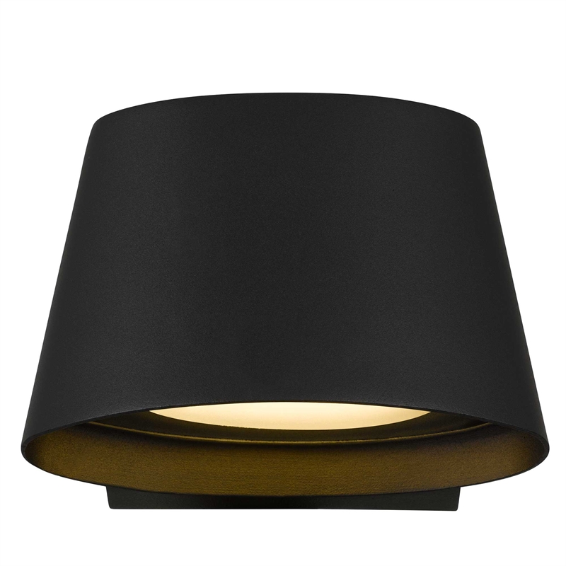 Alteck Grace 6.5 inch LED Aluminum Outdoor Wall Light Black