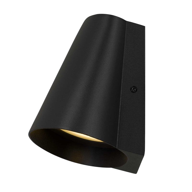 Alteck Grace 6.5 inch LED Aluminum Outdoor Wall Light Black
