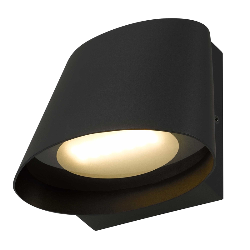 Alteck Grace 6.5 inch LED Aluminum Outdoor Wall Light Black