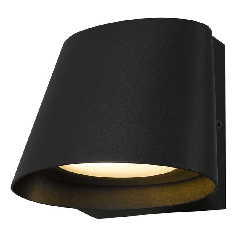 Alteck Grace 6.5 inch LED Aluminum Outdoor Wall Light Black