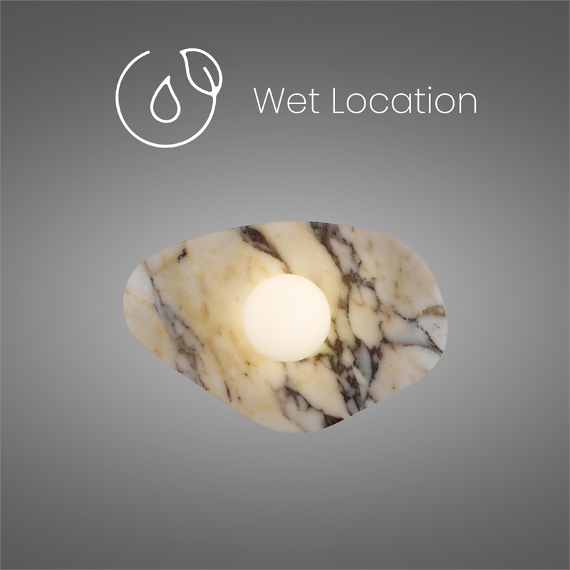 Alteck Tenere 12 inch White Marble CCT LED Outdoor Wall Light