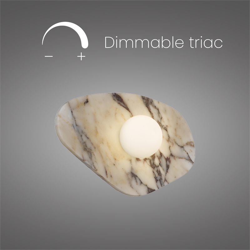 Alteck Tenere 12 inch White Marble CCT LED Outdoor Wall Light