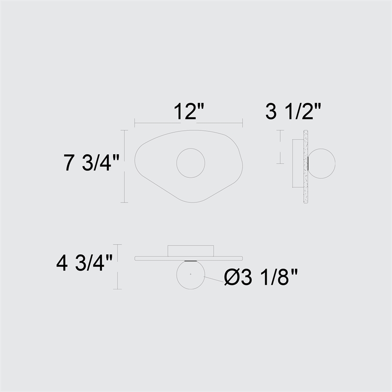 Alteck Tenere 12 inch White Marble CCT LED Outdoor Wall Light