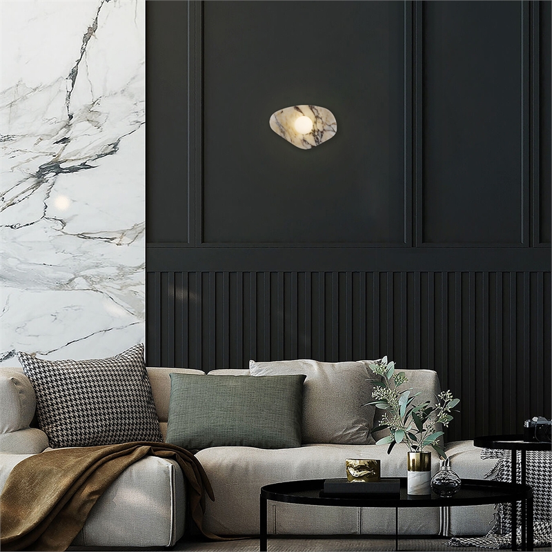 Alteck Tenere 12 inch White Marble CCT LED Outdoor Wall Light