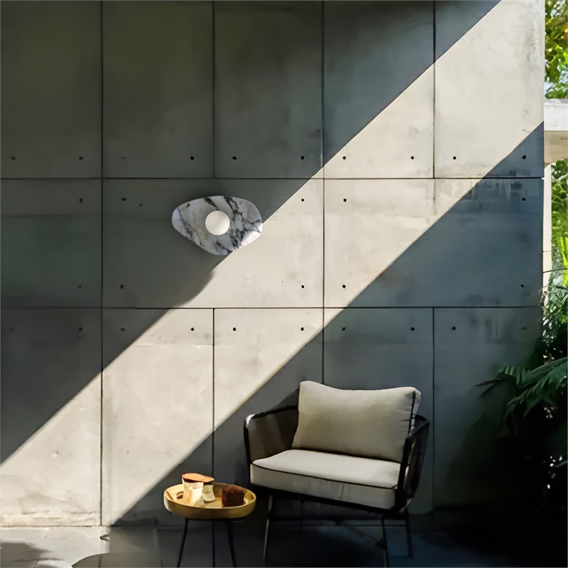 Alteck Tenere 12 inch White Marble CCT LED Outdoor Wall Light
