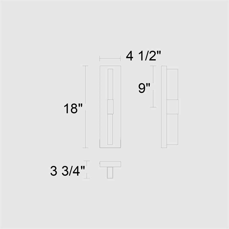Alteck Arles 18 inch Aluminum and Acrylic LED Outdoor Wall Light