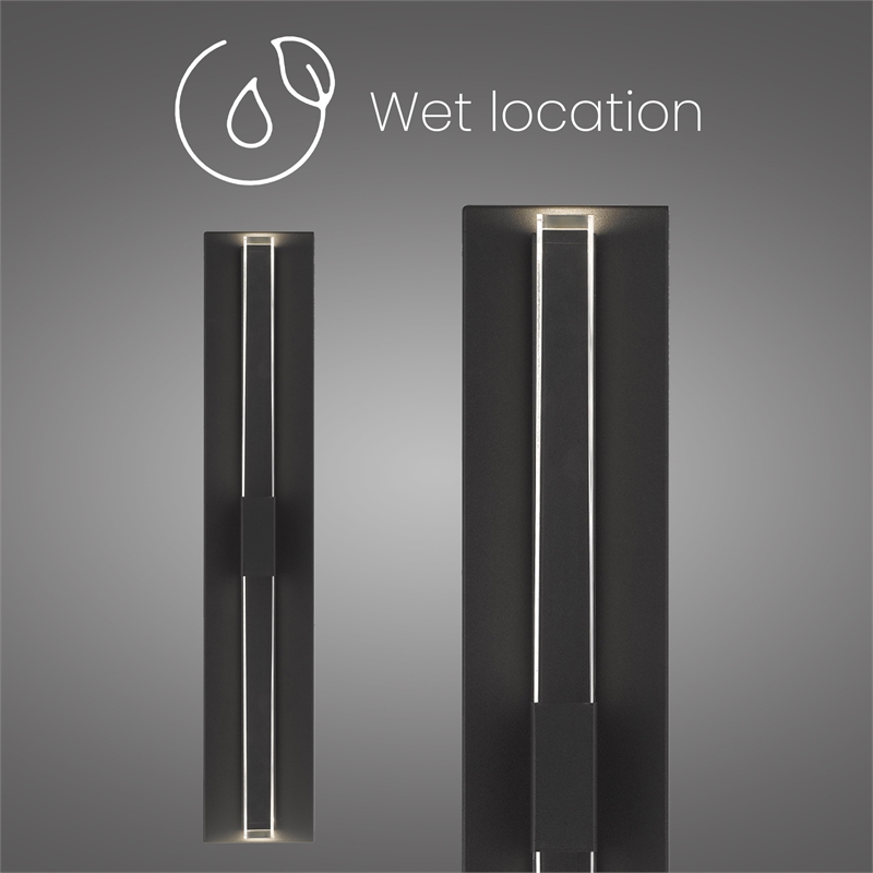Alteck Arles 25 inch Aluminum and Acrylic LED Outdoor Wall Light