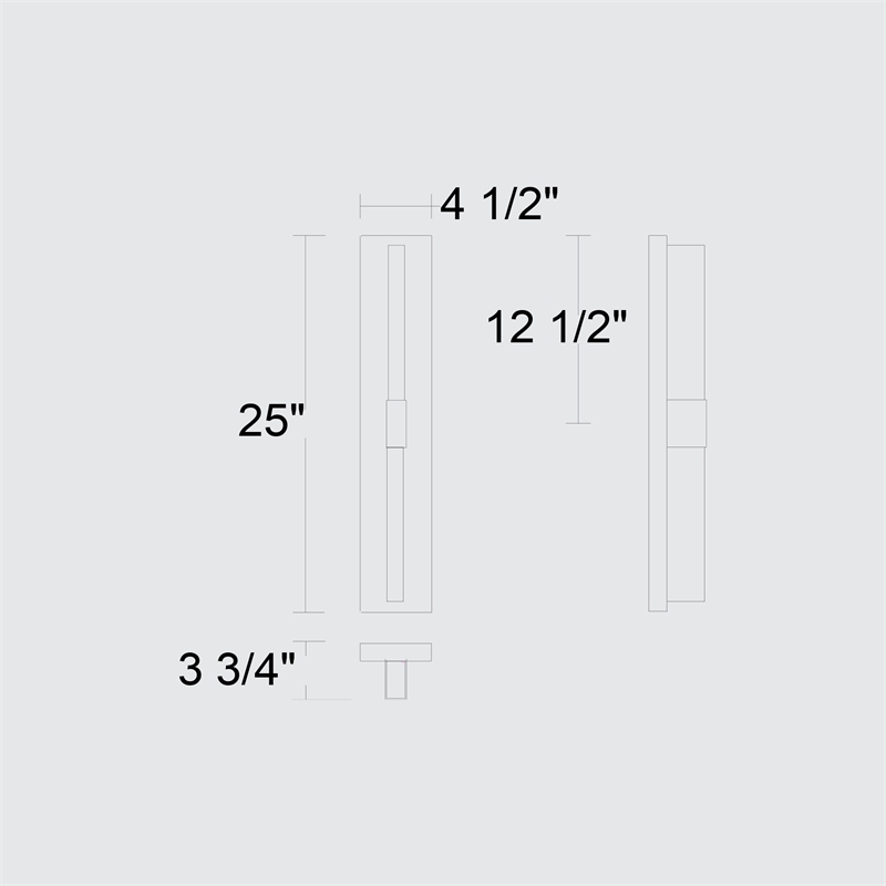 Alteck Arles 25 inch Aluminum and Acrylic LED Outdoor Wall Light
