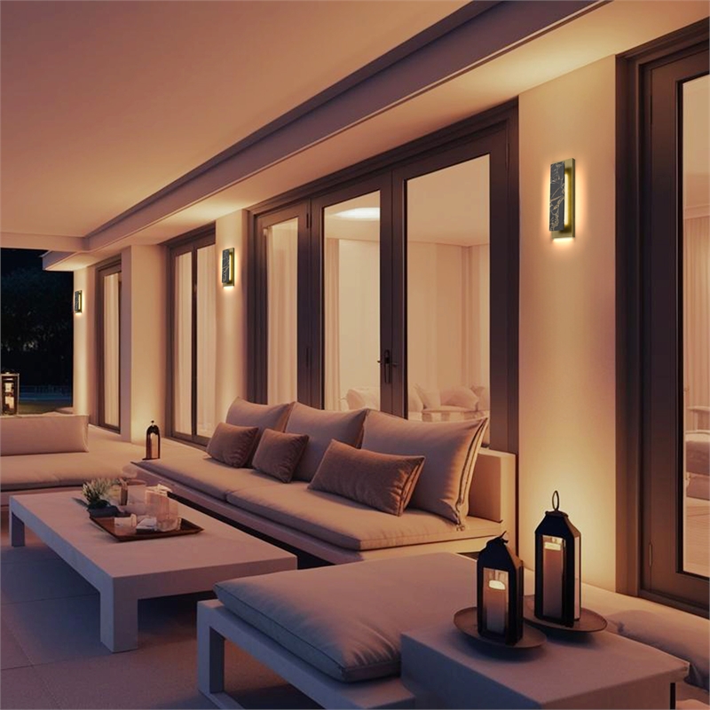 Alteck Zoey 18 inch Aluminum and Marble LED Outdoor Wall Light