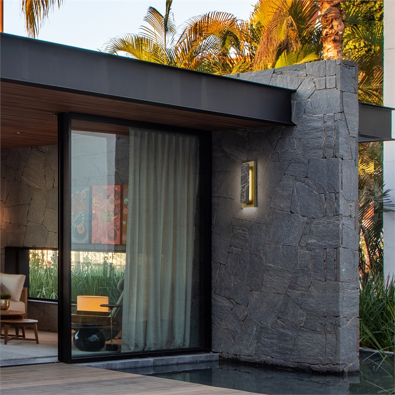 Alteck Zoey 18 inch Aluminum and Marble LED Outdoor Wall Light