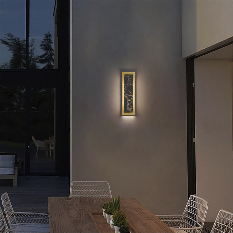 Alteck Zoey 18 inch Aluminum and Marble LED Outdoor Wall Light