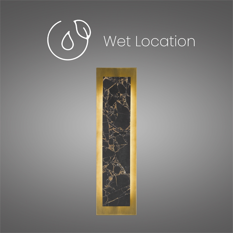 Alteck Zoey 24 inch Aluminum and Marble LED Outdoor Wall Light