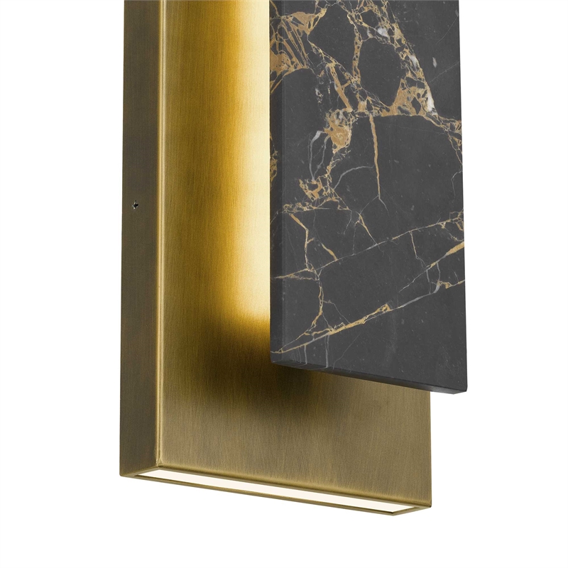 Alteck Zoey 24 inch Aluminum and Marble LED Outdoor Wall Light