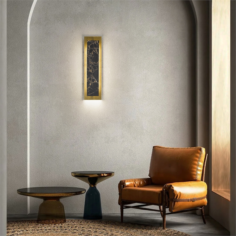 Alteck Zoey 24 inch Aluminum and Marble LED Outdoor Wall Light