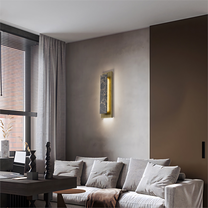Alteck Zoey 24 inch Aluminum and Marble LED Outdoor Wall Light