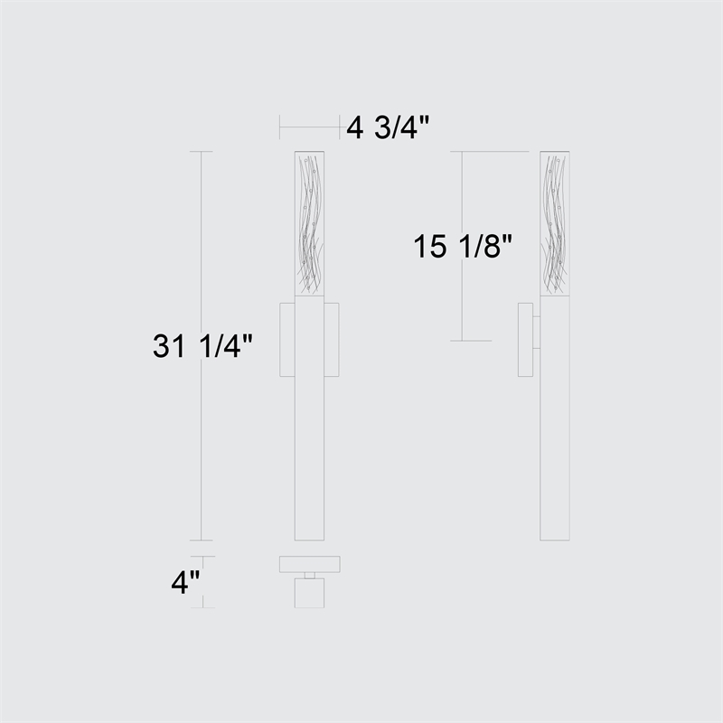 Alteck Folio 32 inch Aluminum LED Outdoor Wall Light Black