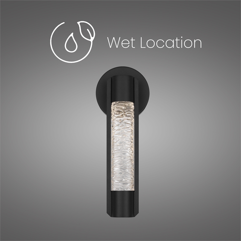 Alteck Tig 14 inch Outdoor Aluminum LED Wall Sconce in Black
