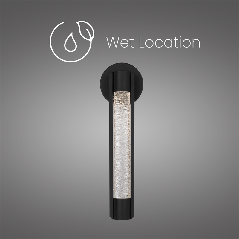 Alteck Tig 18 inch Aluminum Outdoor LED Wall Sconce in black