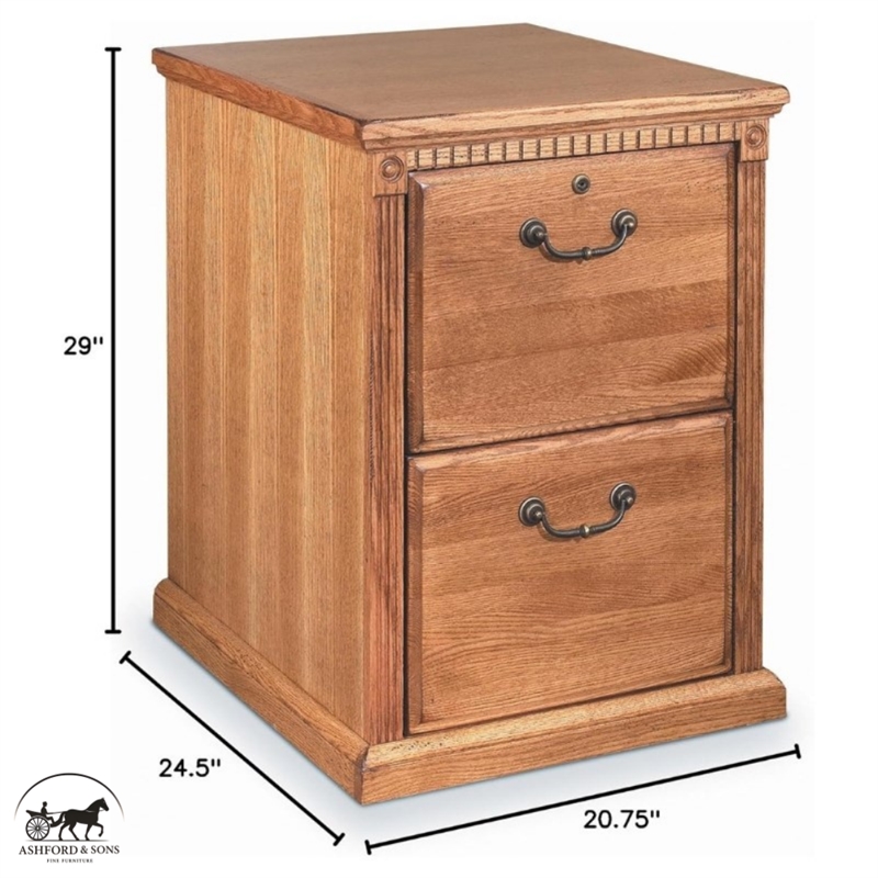 Ashford & Sons Huntington Oxford 2-Drawer File Cabinet in Natural/Wheat Finish