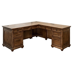 Ashford & Sons Artisan L-Desk & Return 8-Drawer Executive Corner Workstation