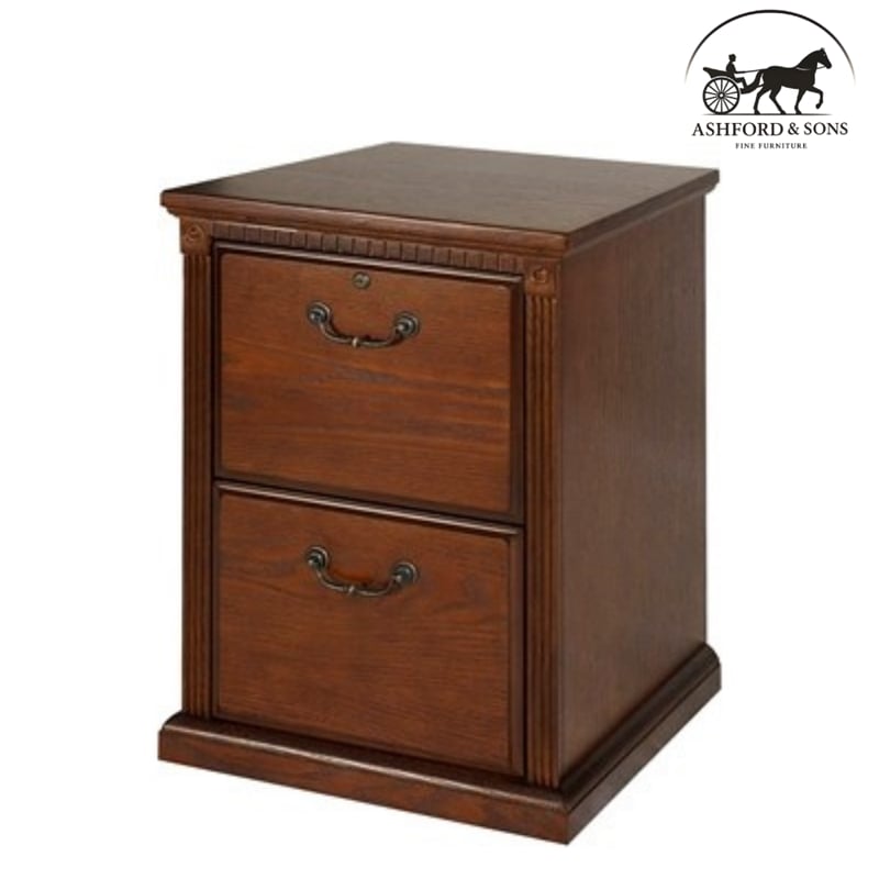 Ashford & Sons Transitional 2-Drawer Wood File Cabinet in Oak
