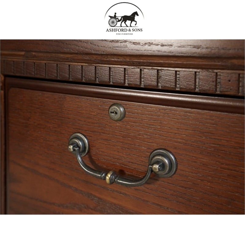 Ashford & Sons Transitional 2-Drawer Wood File Cabinet in Oak