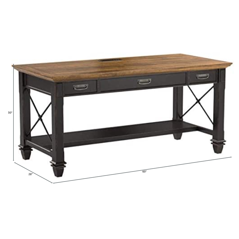 Ashford & Sons Wood Writing Desk Writing Table Office Desk in Black