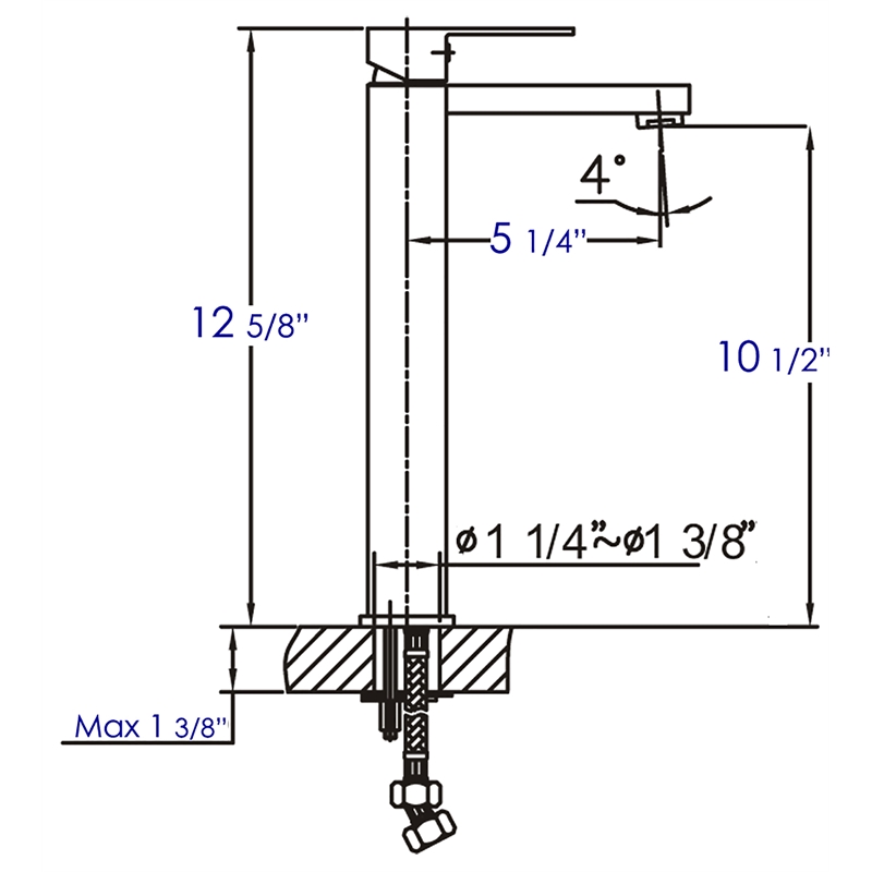 ALFI brand AB1129-PC Polished Chrome Tall Square Single Lever Bathroom Faucet