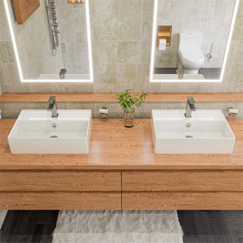 ALFI brand AB1229-BN Brushed Nickel Square Single Lever Bathroom Faucet
