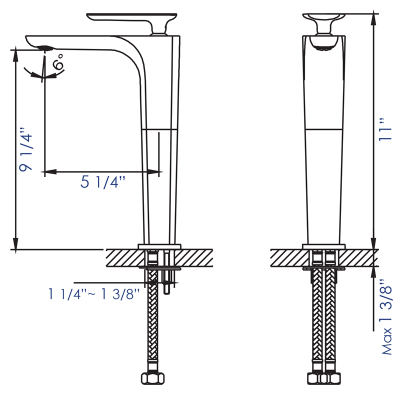 ALFI brand AB1778-BN Brushed Nickel Tall Single Hole Modern Bathroom Faucet