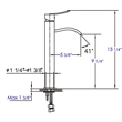 AB1158-PC Tall Polished Chrome Tall Square Body Curved Spout Single Lever Faucet