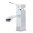 AB1258-PC Polished Chrome Square Body Curved Spout Single Lever Bathroom Faucet