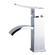 AB1258-PC Polished Chrome Square Body Curved Spout Single Lever Bathroom Faucet