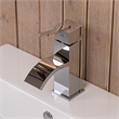 AB1258-PC Polished Chrome Square Body Curved Spout Single Lever Bathroom Faucet