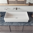 AB1796-PC Gray Brass Widespread Wall Mounted Waterfall Bathroom Faucet