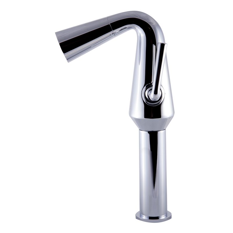 AB1792-PC Polished Chrome Single Hole Tall Cone Waterfall Bathroom Faucet