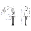 AB1792-PC Polished Chrome Single Hole Tall Cone Waterfall Bathroom Faucet