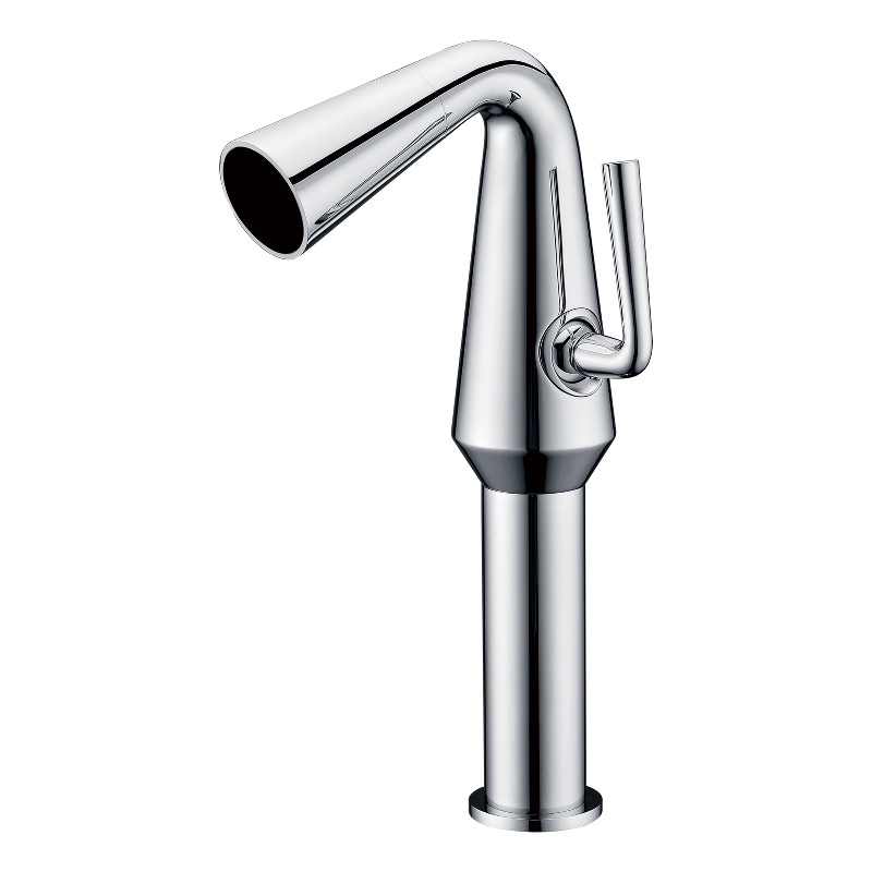 AB1792-PC Polished Chrome Single Hole Tall Cone Waterfall Bathroom Faucet