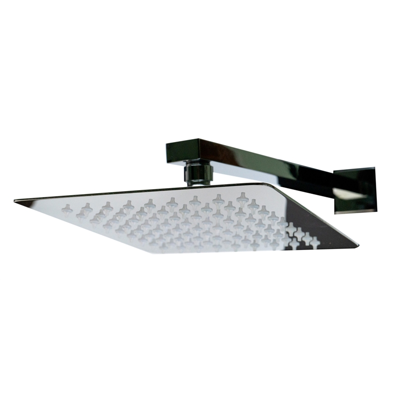 ALFI brand ABSP65B Black Shower Panel with 2 Body Sprays and Rain Shower Head
