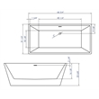 ALFI brand AB8832 67 inch White Acrylic Rectangular Free Standing Bathtub