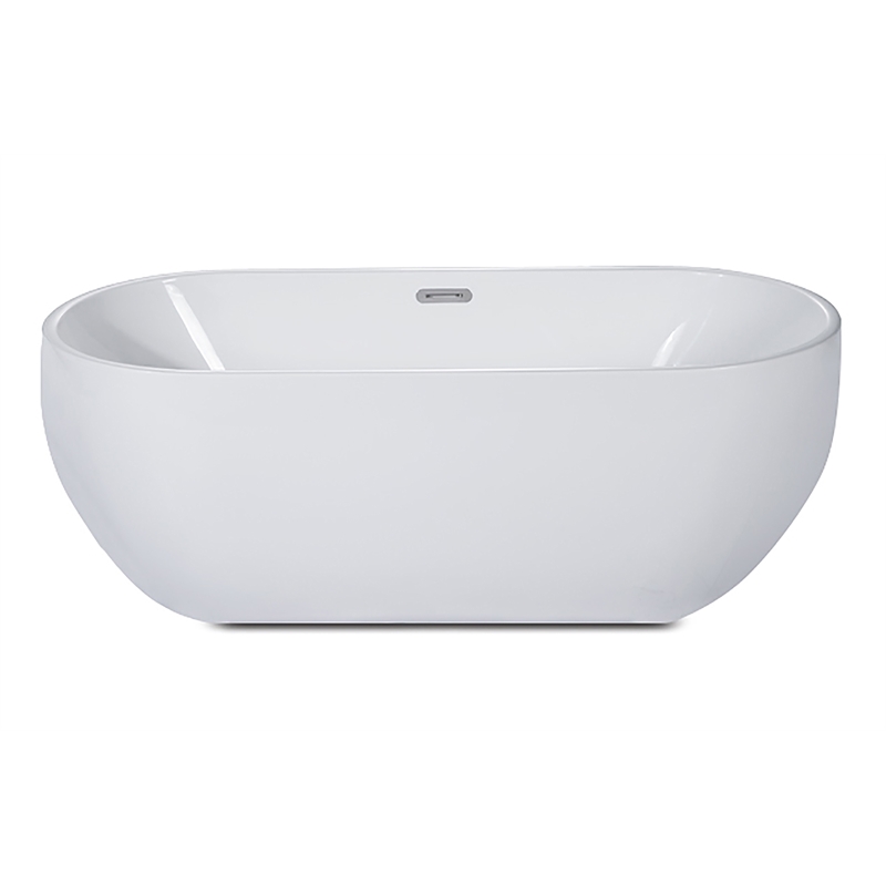 ALFI brand AB8838 59 inch White Oval Acrylic Free Standing Soaking Bathtub