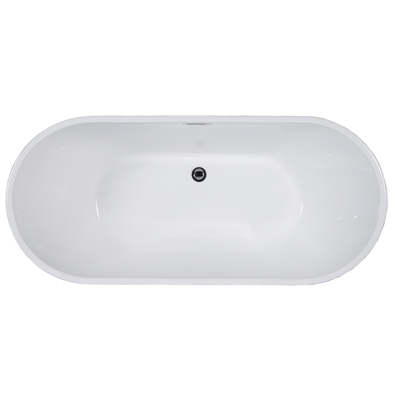 ALFI brand AB8838 59 inch White Oval Acrylic Free Standing Soaking Bathtub